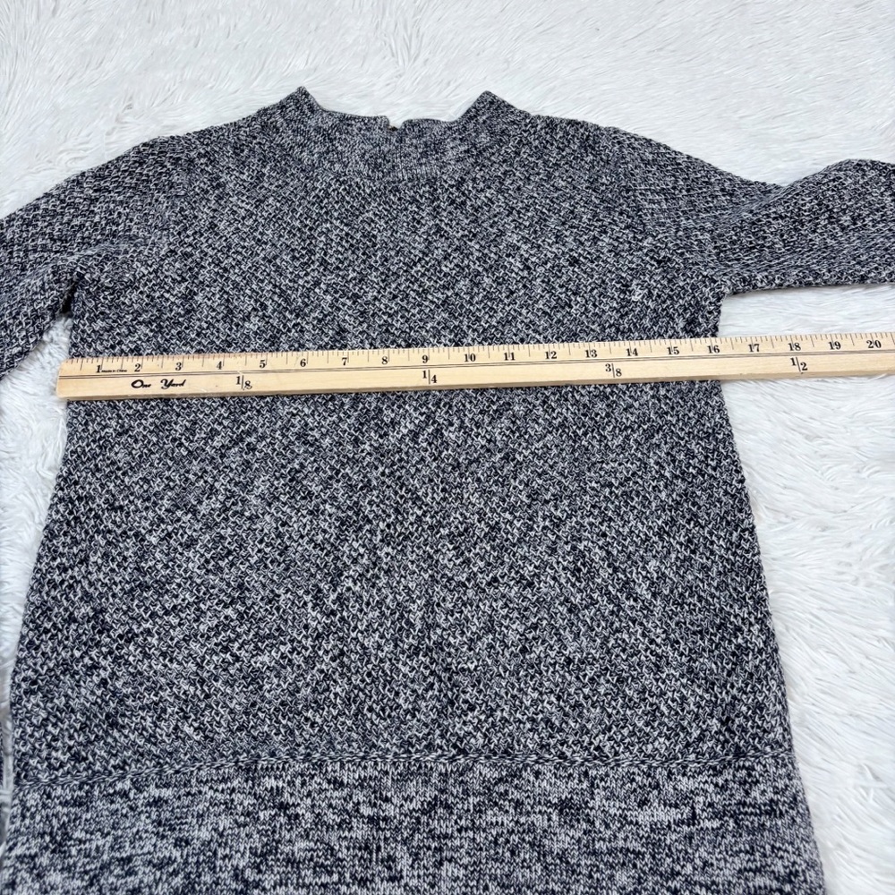 LOFT Navy and White Marled Knit crew neck Sweater long sleeve - Picture 6 of 10